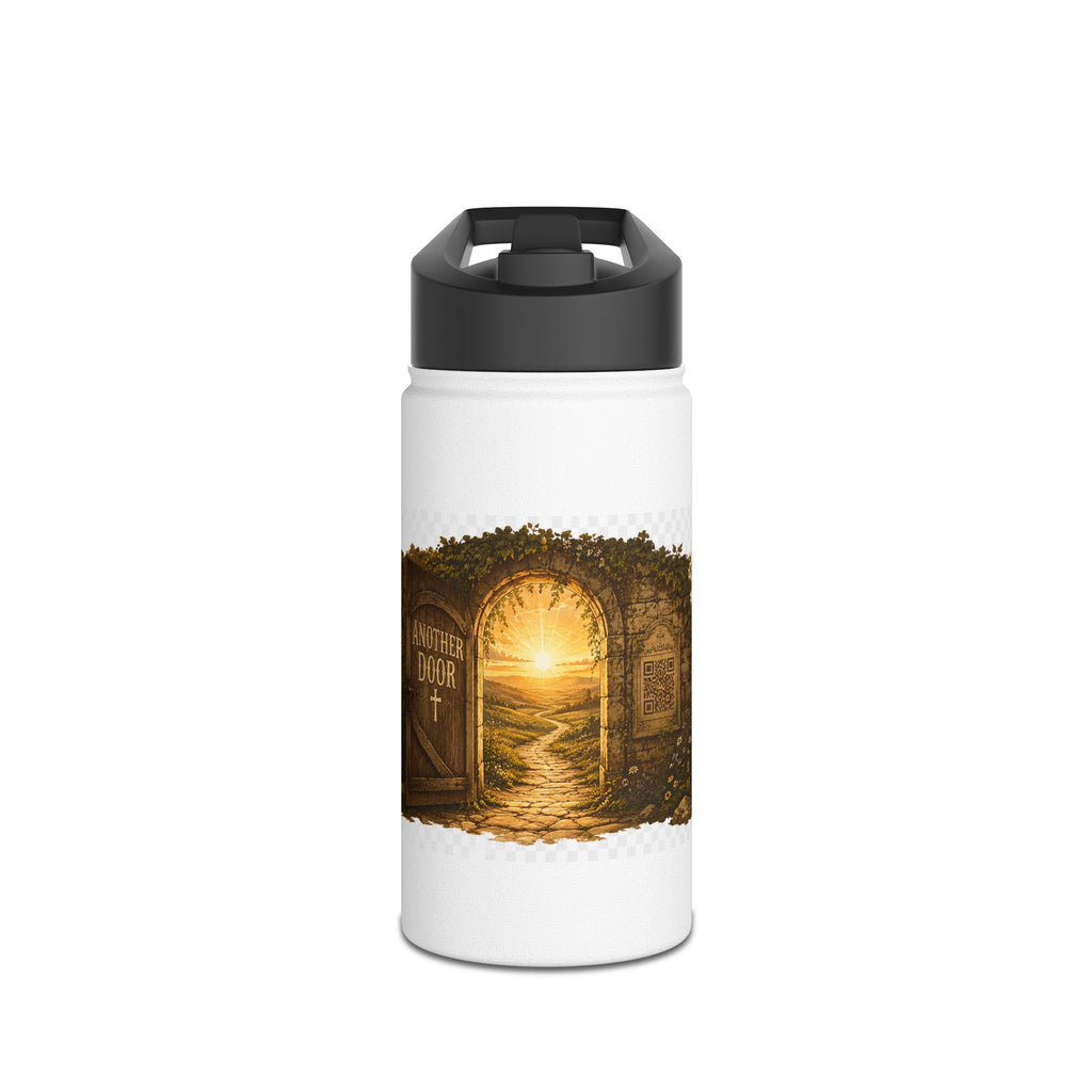 Adventure Portal Stainless Steel Water Bottle — Golden Sunrise Doorway Design