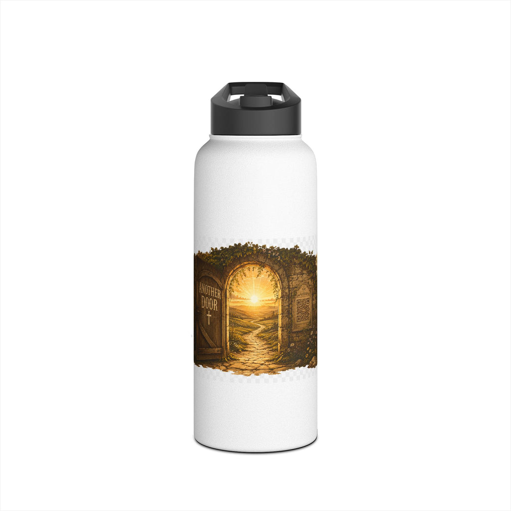Adventure Portal Stainless Steel Water Bottle — Golden Sunrise Doorway Design